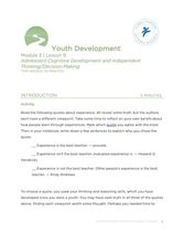 Youth Development Curriculum Module 3, Lesson 9