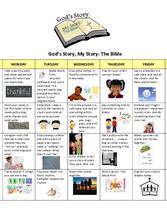 Supplemental Curriculum - Unit 2 - Ages 3 to 5 - Calendar God's Story, My Story: The Bible