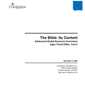 The Bible Its Content - Year 2