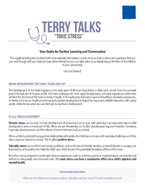 A Guide To Toxic Stress And Its Effects >> Terry Talks Toxic Stress Discussion Guide Forchildren A Guide To Toxic Stress And Its Effects >> Terry Talks Toxic Stress Discussion Guide Forchildren