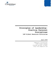 Principles of Leadership: Practice Personal Disciplines