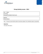 SEC Teaching and Curriculum Aide: Group Activity Lesson Plan Template