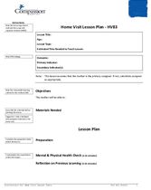 SEC Teaching and Curriculum Aide: Home Visit Lesson Plan Instructions