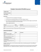SEC Assessments and Questionnaires: Caregiver Assessment Checklist