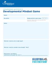 Scorecard and Action Plan for the Developmental Mindset game