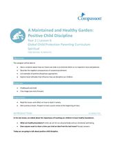 (Y2) Lesson 6: A Maintained and Healthy Garden - Positive Child Discipline