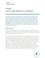 Let's Get Back to School Campaign