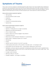 Symptoms of Trauma (Multiple Languages)
