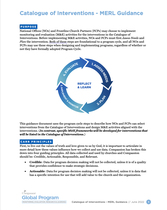 MERL Guidance for Catalogue of Interventions