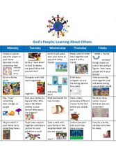 Supplemental Curriculum - Unit 3 - Ages 3 to 5 - Calendar God's People: Learning About Others
