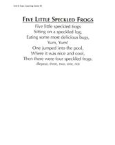 Supplemental Curriculum - Unit 8 - Little Speckled Frogs