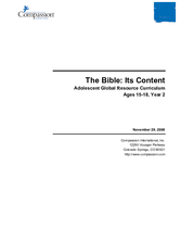 The Bible Its Content - Year 2