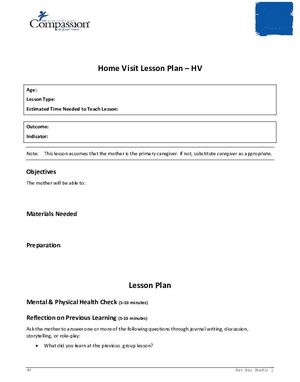 home visit lesson plan