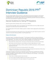Dominican Republic PPI Interview Guide (English)