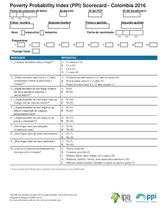 Colombia Compassion PPI Scorecard (Spanish Only)