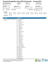 Kenya Compassion PPI Scorecard