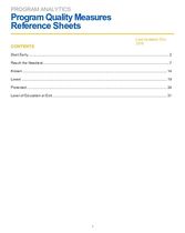 Measure Reference Sheets