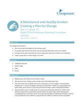 (Y2) Lesson 12: A Maintained and Healthy Garden - Creating a Plan for Change