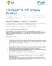 Tanzania PPI Interview Guide