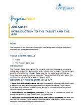 Job Aid 1 - Introduction to the Tablet and App