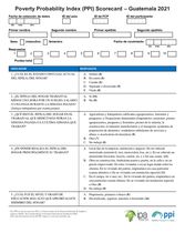 Guatemala Compassion PPI Scorecard (Spanish Only)