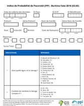 Burkina Faso Compassion PPI Scorecard (French Only)